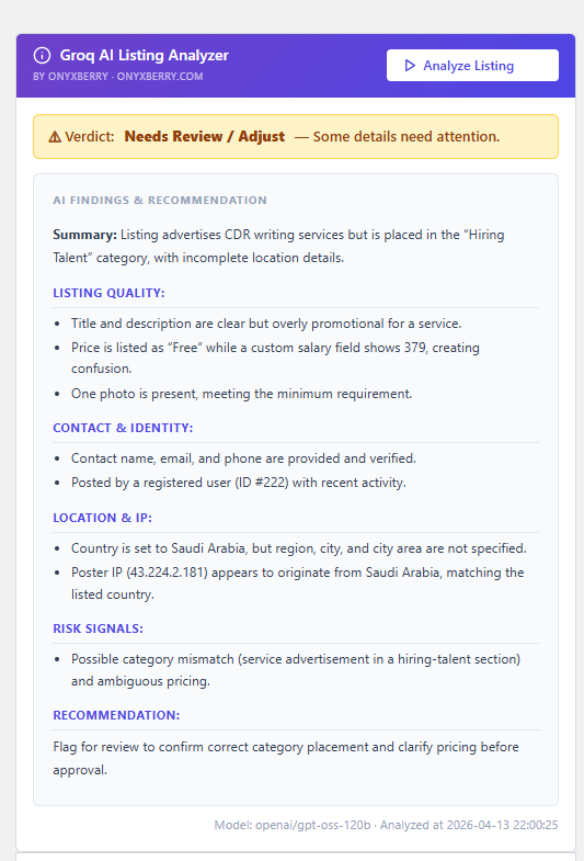 Groq AI processing illustration showing report generation